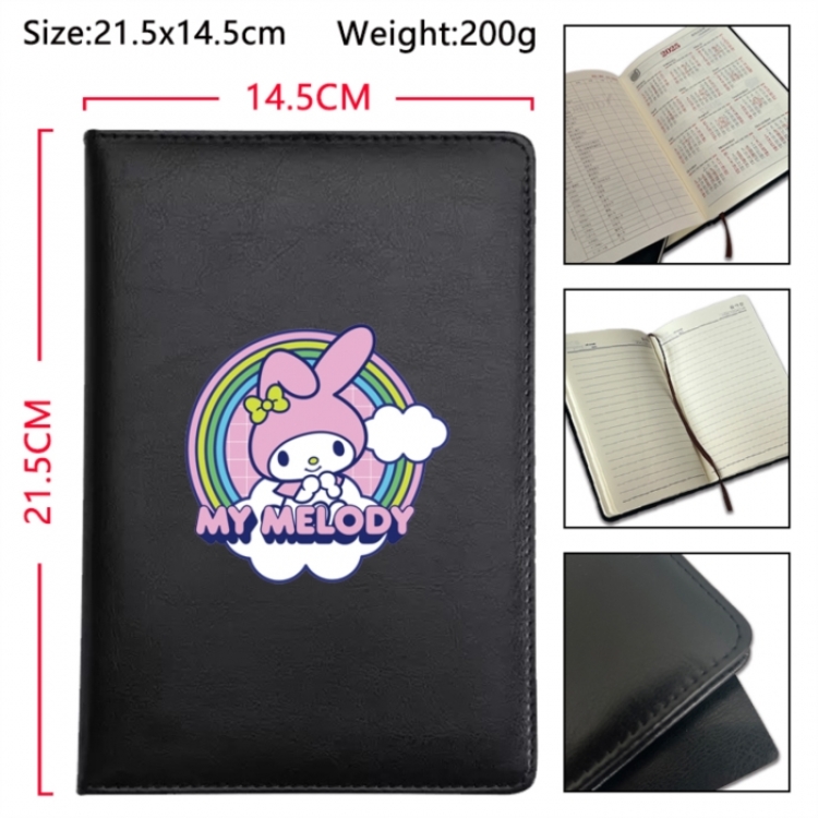 sanrio Anime Printed PU Car Thread Notebook Hard Cover 21.5x14.5cm