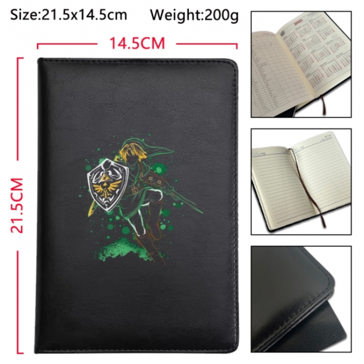 The Legend of Zelda Anime Printed PU Car Thread Notebook Hard Cover 21.5x14.5cm