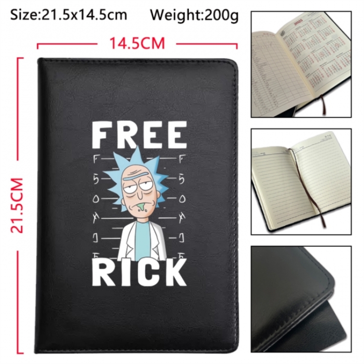Rick and Morty Anime Printed PU Car Thread Notebook Hard Cover 21.5x14.5cm