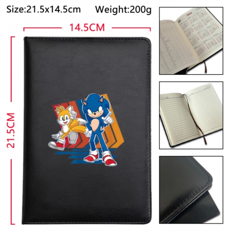 Sonic The Hedgehog Anime Printed PU Car Thread Notebook Hard Cover 21.5x14.5cm