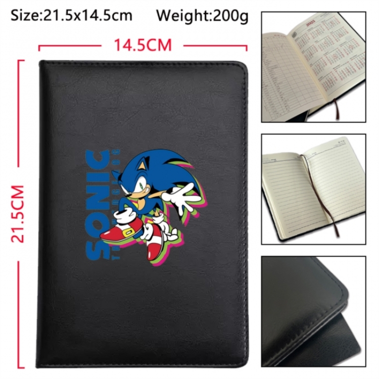 Sonic The Hedgehog Anime Printed PU Car Thread Notebook Hard Cover 21.5x14.5cm