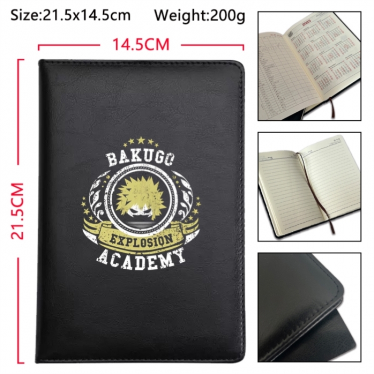 My Hero Academia Anime Printed PU Car Thread Notebook Hard Cover 21.5x14.5cm