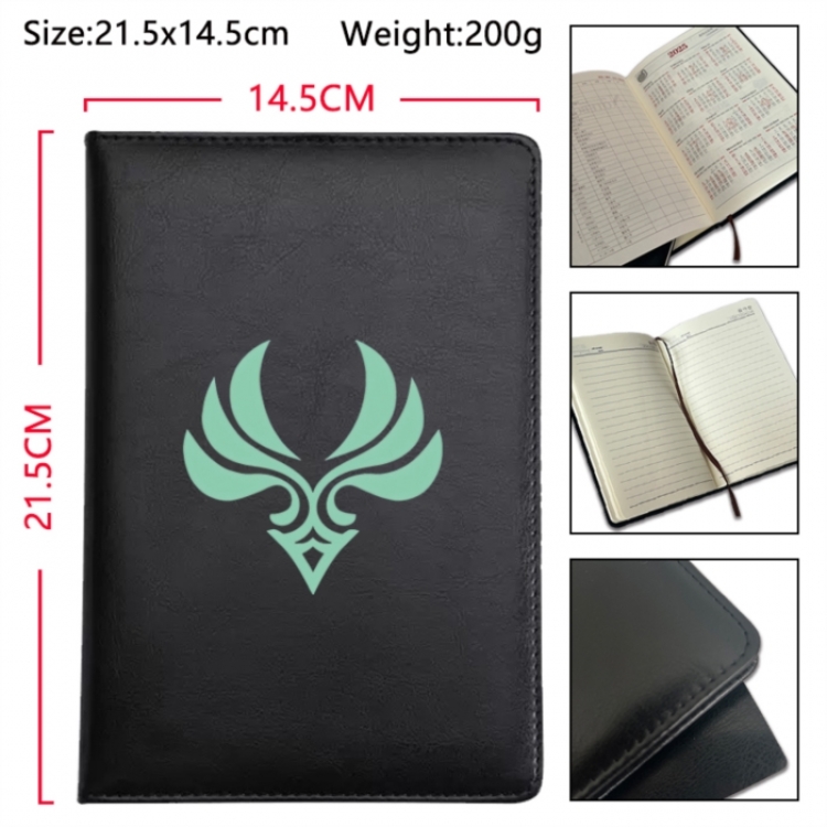 Genshin Impact Anime Printed PU Car Thread Notebook Hard Cover 21.5x14.5cm