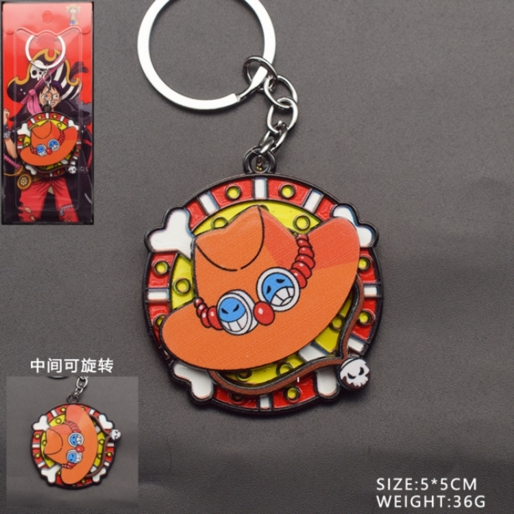 One Piece Anime peripheral rotatable keychain