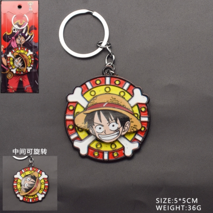 One Piece Anime peripheral rotatable keychain