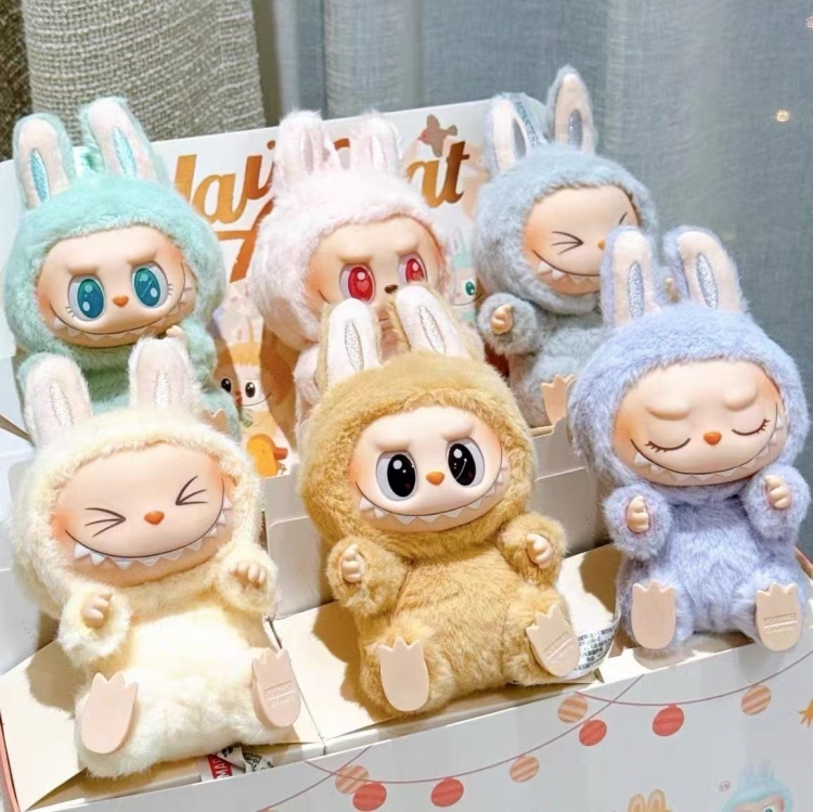 LABUBU 2nd generation Plush vinyl blind box keychain boxed 17cm a set of 6