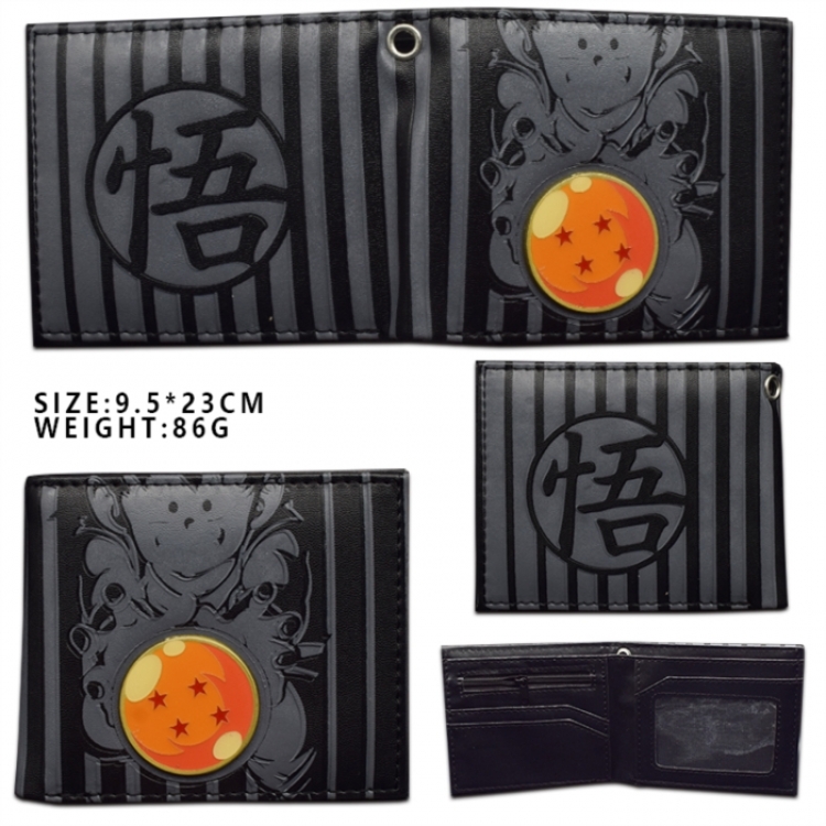 DRAGON BALL Hardware PU short two fold wallet 9.5X23.5CM 86G