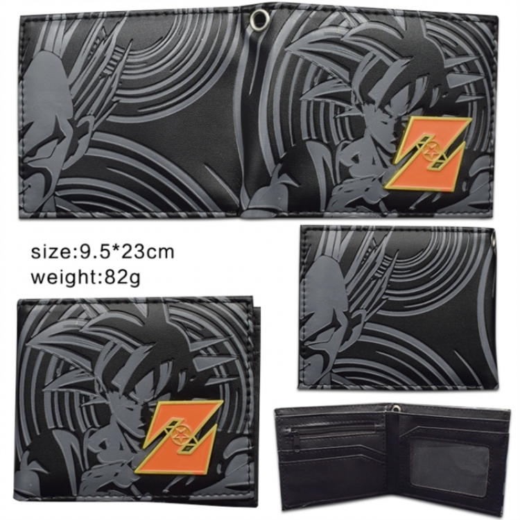 DRAGON BALL Hardware PU short two fold wallet 9.5X23.5CM 86G