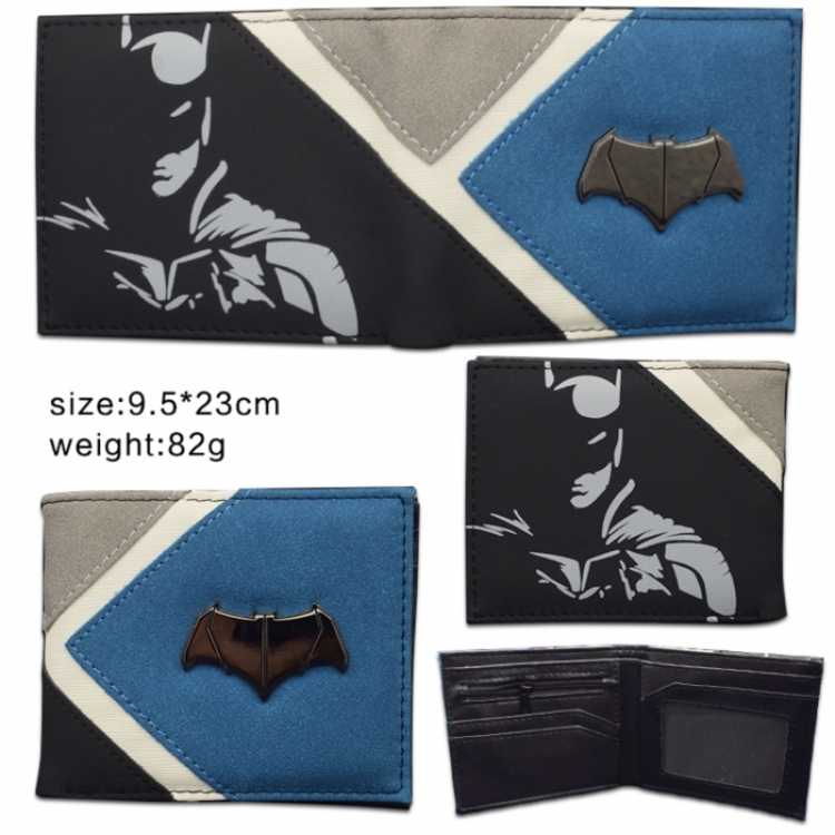 Batman Hardware PU short two fold wallet 9.5X23.5CM 86G