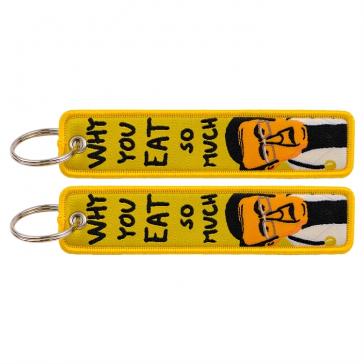 letter Double sided color woven label keychain with thickened hanging rope 13x3cm 10G price for 5 pcs