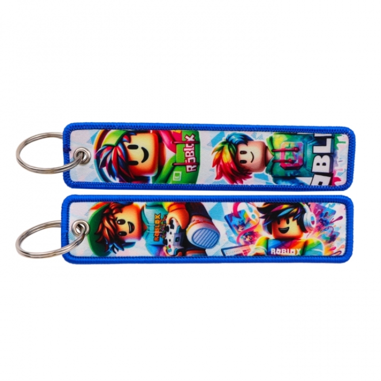 Roblox Double sided color woven label keychain with thickened hanging rope 13x3cm 10G price for 5 pcs