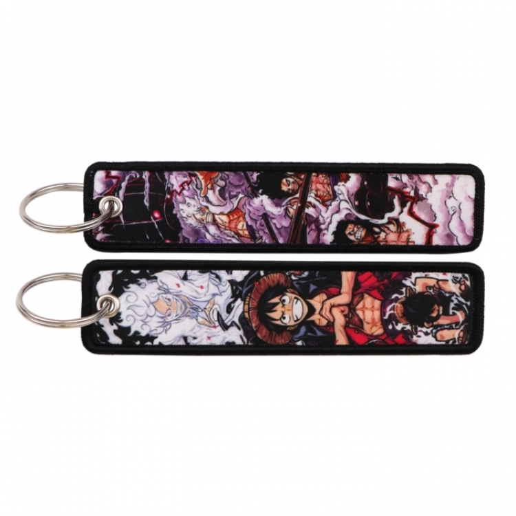 One Piece Double sided color woven label keychain with thickened hanging rope 13x3cm 10G price for 5 pcs