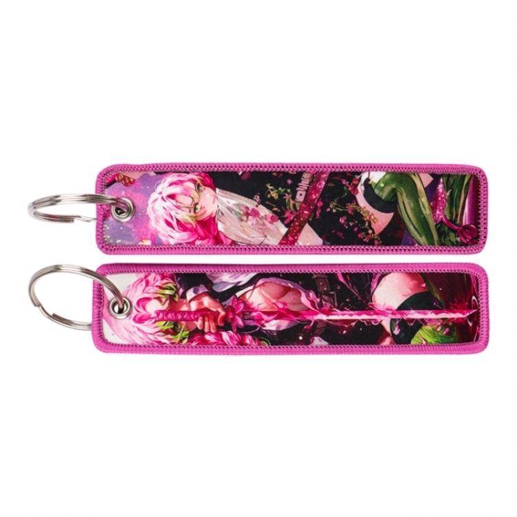 Demon Slayer Kimets Double sided color woven label keychain with thickened hanging rope 13x3cm 10G price for 5 pcs