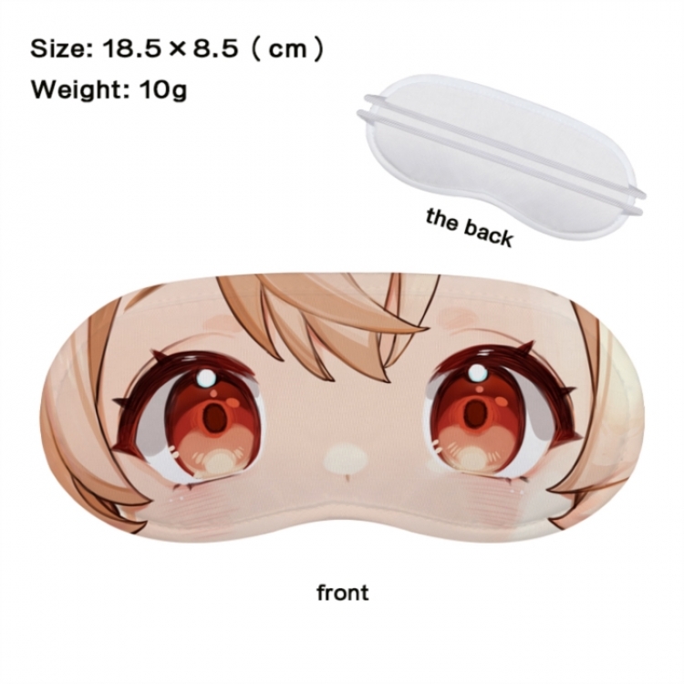Genshin Impact Anime full-color printed nap sleep blackout eye mask 18.5X8.5cm price for 5 pcs