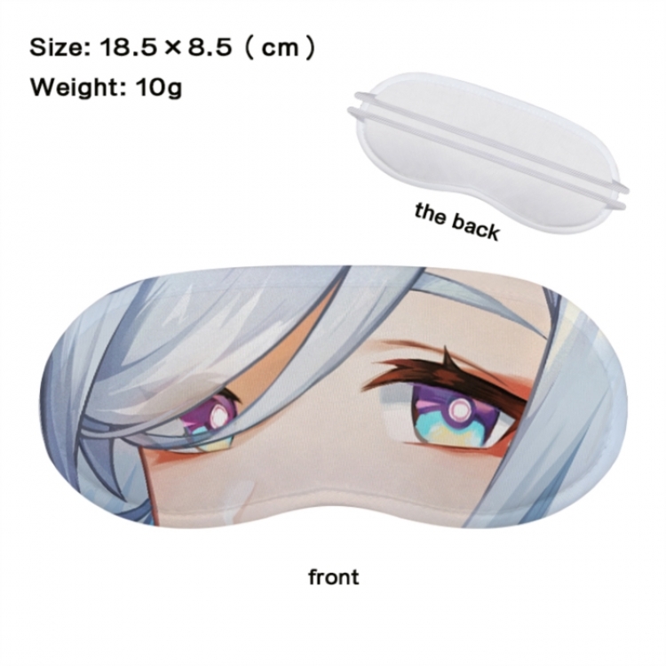 Genshin Impact Anime full-color printed nap sleep blackout eye mask 18.5X8.5cm price for 5 pcs