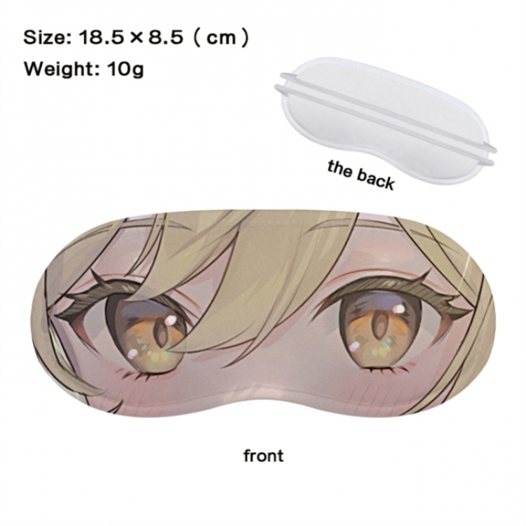 Genshin Impact Anime full-color printed nap sleep blackout eye mask 18.5X8.5cm price for 5 pcs