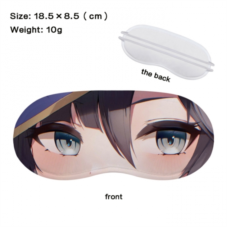 Genshin Impact Anime full-color printed nap sleep blackout eye mask 18.5X8.5cm price for 5 pcs