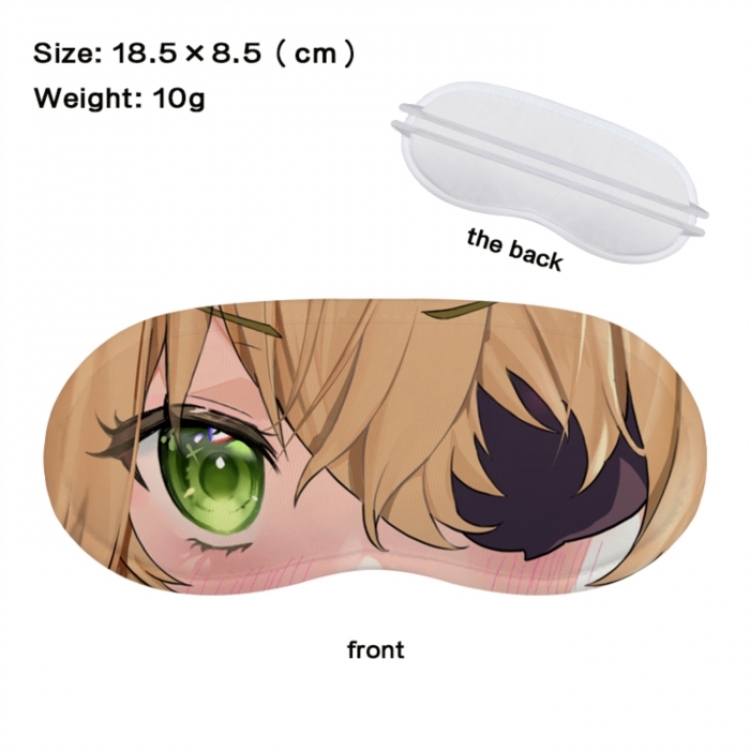 Genshin Impact Anime full-color printed nap sleep blackout eye mask 18.5X8.5cm price for 5 pcs