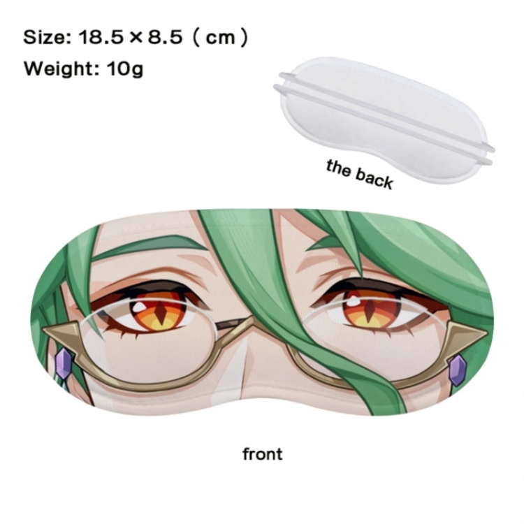 Genshin Impact Anime full-color printed nap sleep blackout eye mask 18.5X8.5cm price for 5 pcs