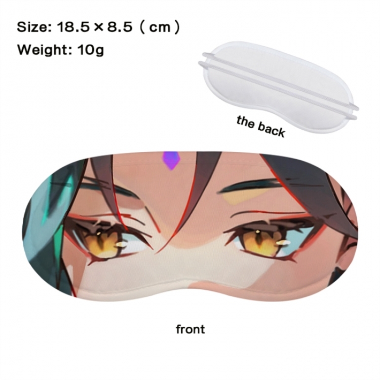 Genshin Impact Anime full-color printed nap sleep blackout eye mask 18.5X8.5cm price for 5 pcs