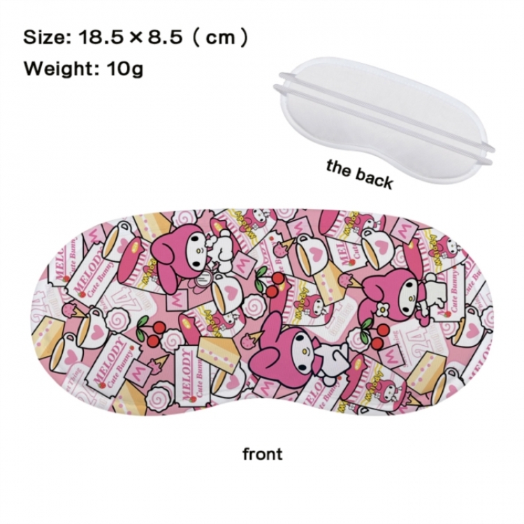 sanrio Anime full-color printed nap sleep blackout eye mask 18.5X8.5cm price for 5 pcs