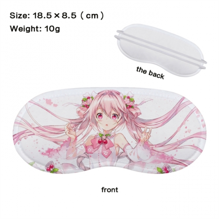  Hatsune Miku Anime full-color printed nap sleep blackout eye mask 18.5X8.5cm price for 5 pcs