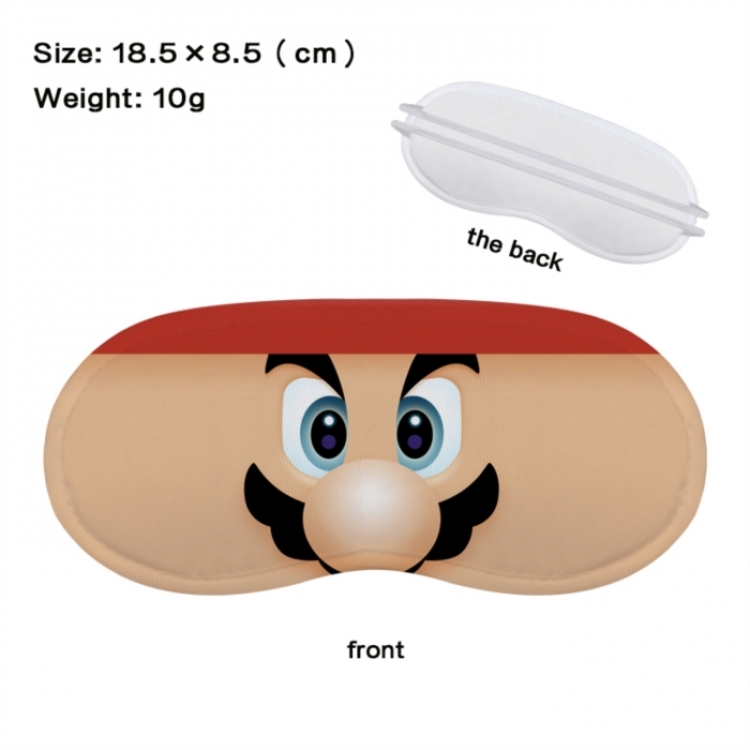 Super Mario Anime full-color printed nap sleep blackout eye mask 18.5X8.5cm price for 5 pcs