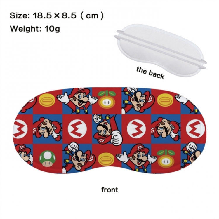 Super Mario Anime full-color printed nap sleep blackout eye mask 18.5X8.5cm price for 5 pcs
