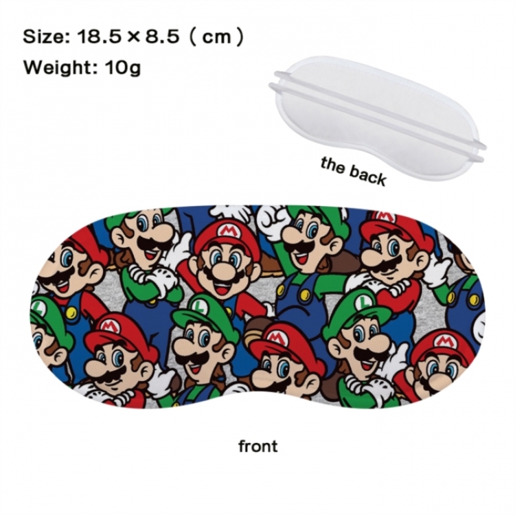 Super Mario Anime full-color printed nap sleep blackout eye mask 18.5X8.5cm price for 5 pcs