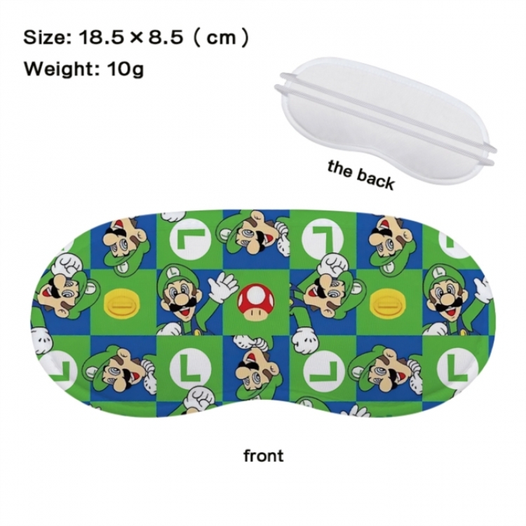 Super Mario Anime full-color printed nap sleep blackout eye mask 18.5X8.5cm price for 5 pcs