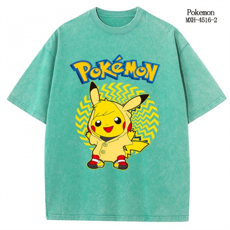 Pokemon Anime peripheral pure cotton washed and worn T-shirt from S to 2XL