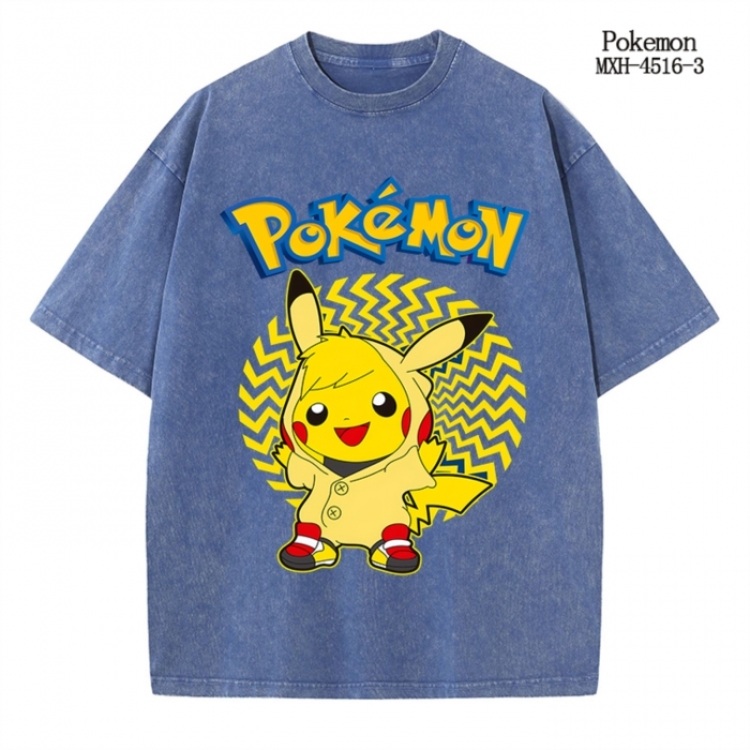 Pokemon Anime peripheral pure cotton washed and worn T-shirt from S to 2XL