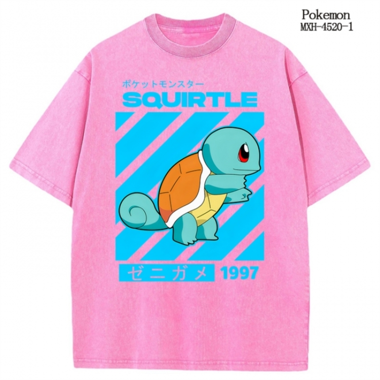 Pokemon Anime peripheral pure cotton washed and worn T-shirt from S to 2XL