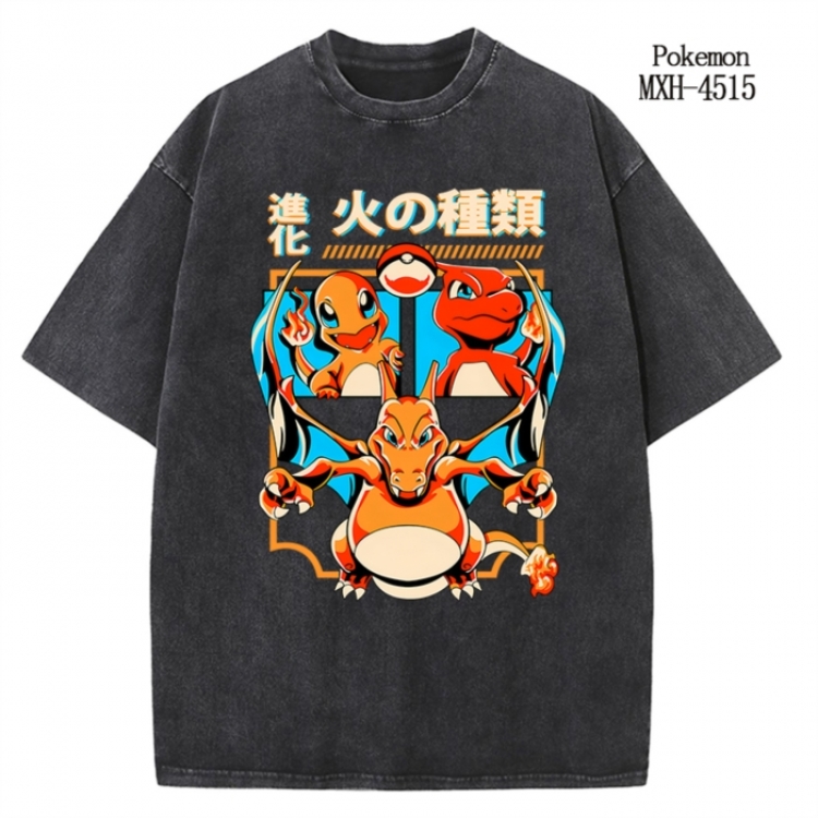 Pokemon Anime peripheral pure cotton washed and worn T-shirt from S to 2XL