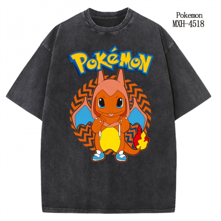 Pokemon Anime peripheral pure cotton washed and worn T-shirt from S to 2XL
