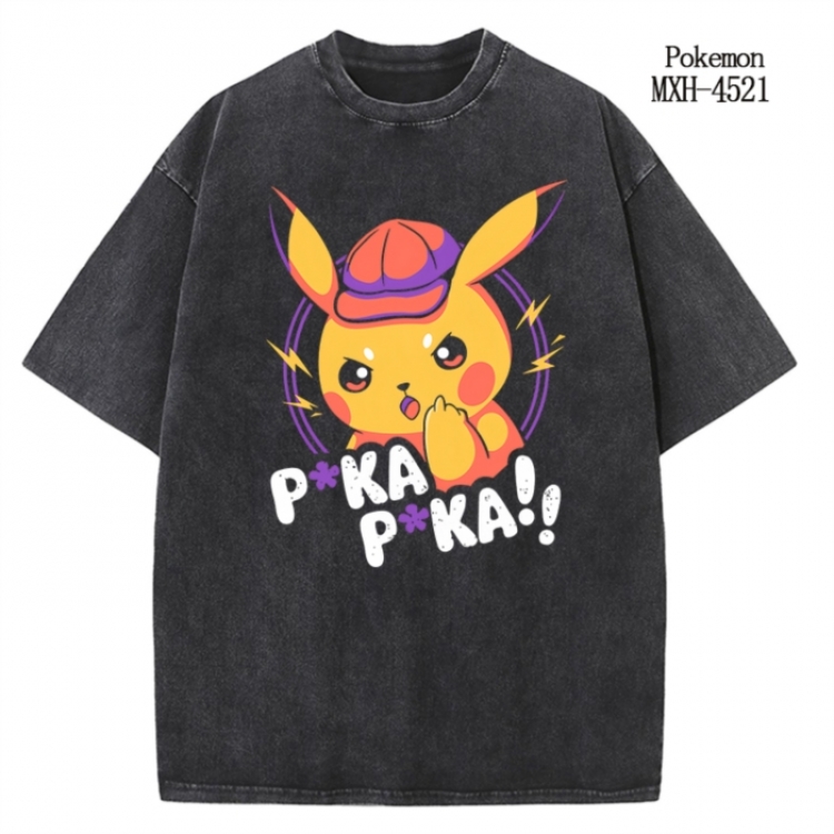 Pokemon Anime peripheral pure cotton washed and worn T-shirt from S to 2XL
