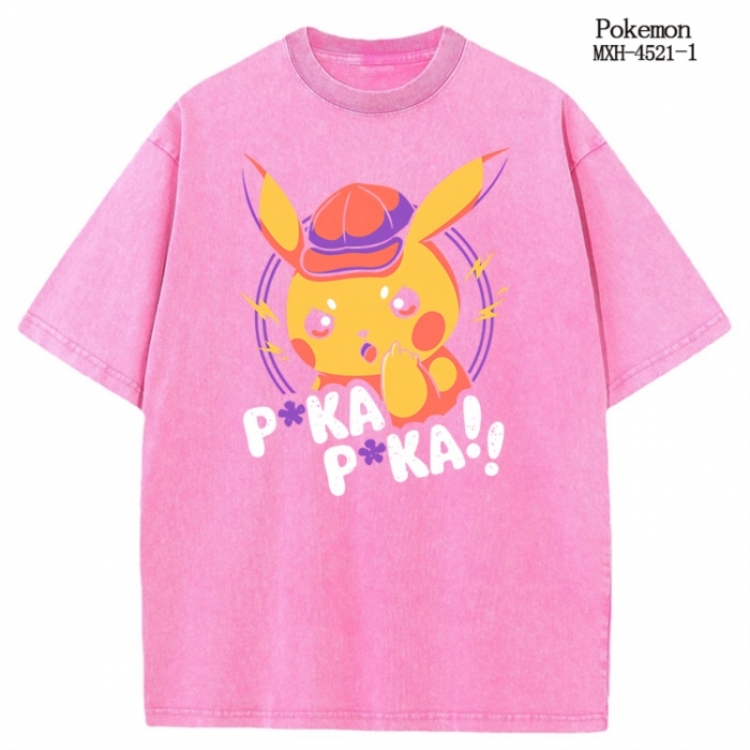 Pokemon Anime peripheral pure cotton washed and worn T-shirt from S to 2XL