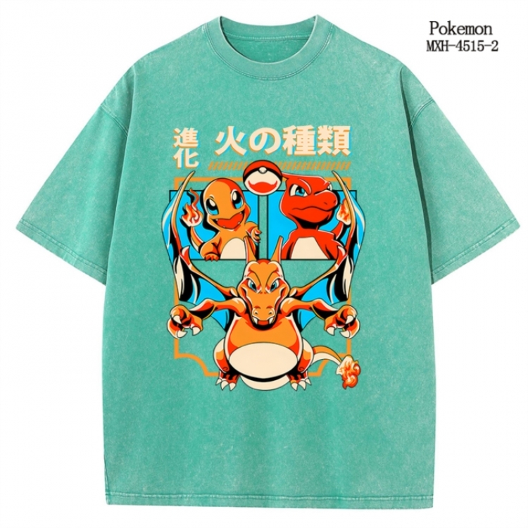 Pokemon Anime peripheral pure cotton washed and worn T-shirt from S to 2XL