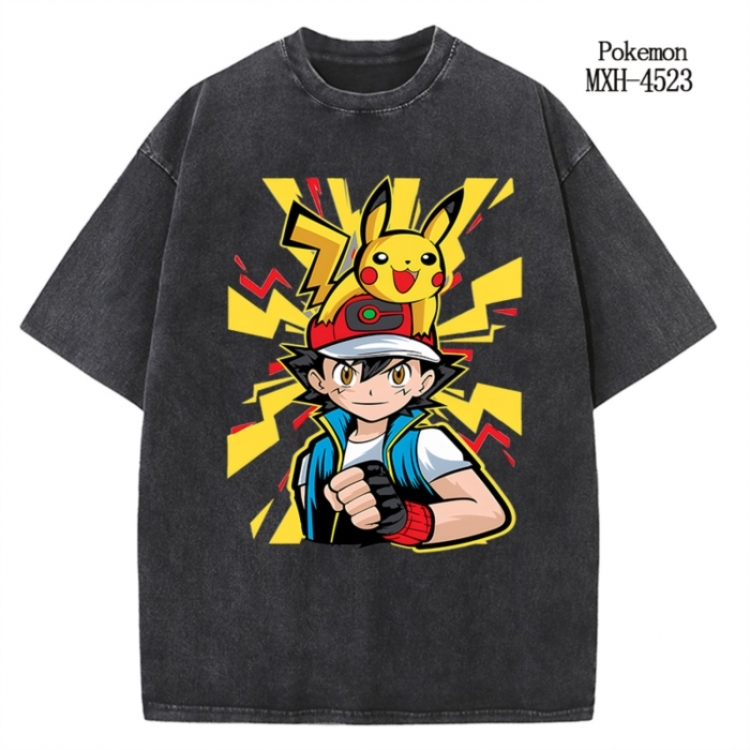 Pokemon Anime peripheral pure cotton washed and worn T-shirt from S to 2XL