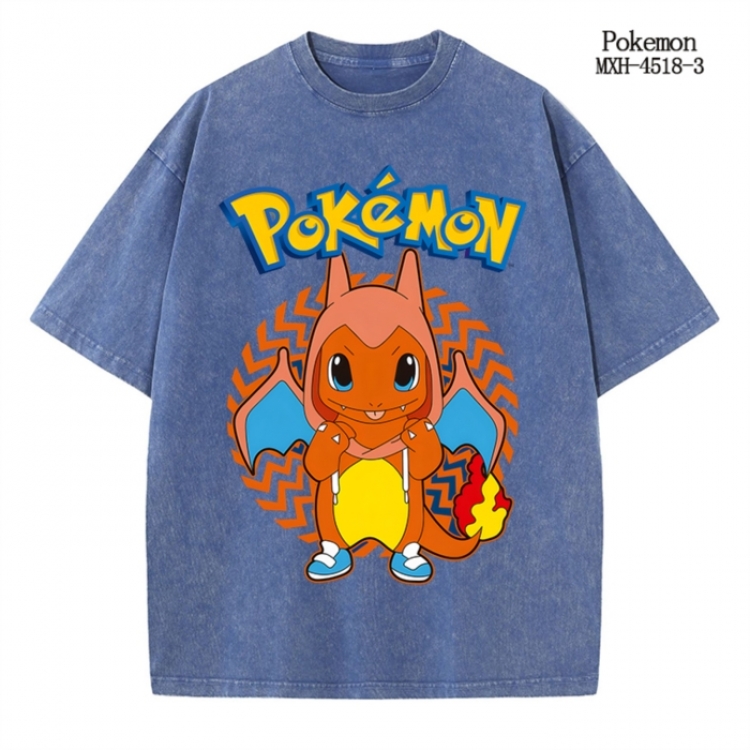 Pokemon Anime peripheral pure cotton washed and worn T-shirt from S to 2XL