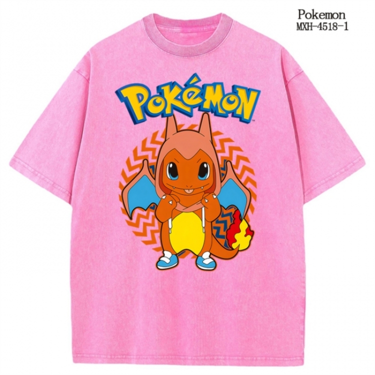 Pokemon Anime peripheral pure cotton washed and worn T-shirt from S to 2XL
