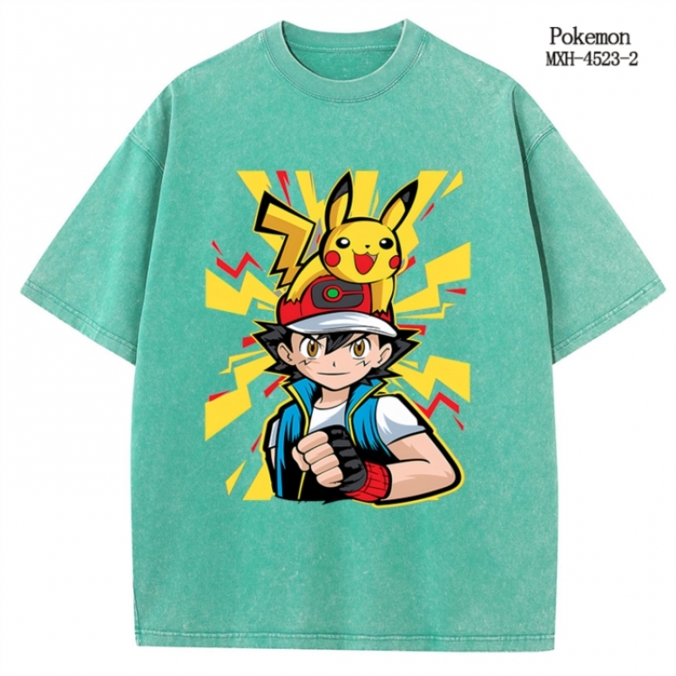 Pokemon Anime peripheral pure cotton washed and worn T-shirt from S to 2XL