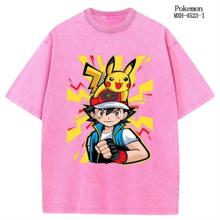 Pokemon Anime peripheral pure cotton washed and worn T-shirt from S to 2XL