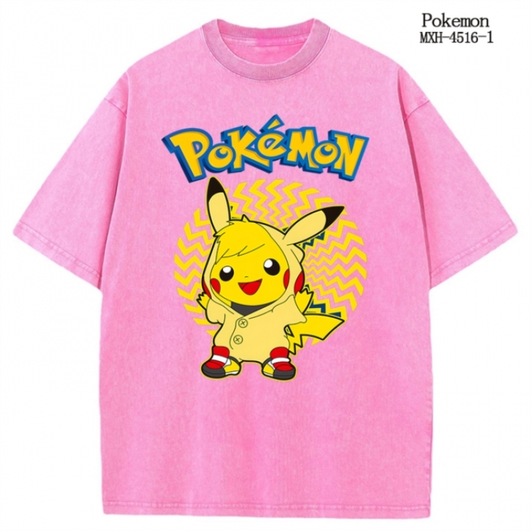 Pokemon Anime peripheral pure cotton washed and worn T-shirt from S to 2XL