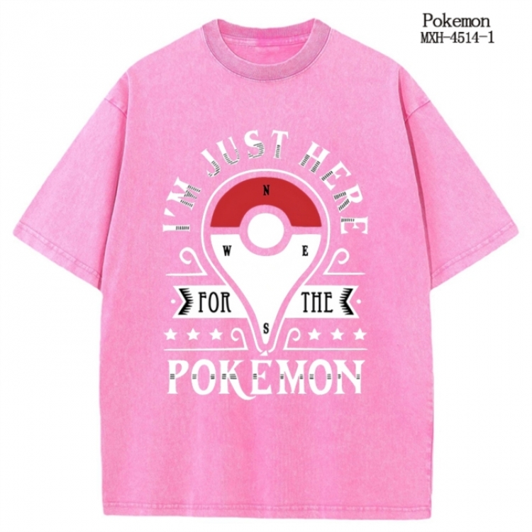 Pokemon Anime peripheral pure cotton washed and worn T-shirt from S to 2XL