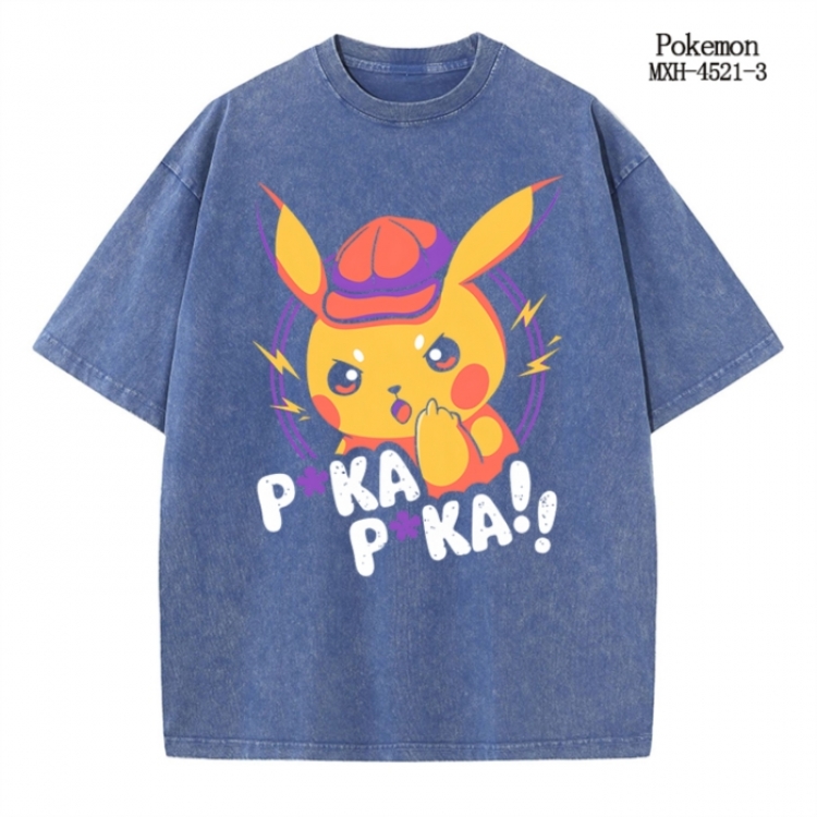Pokemon Anime peripheral pure cotton washed and worn T-shirt from S to 2XL