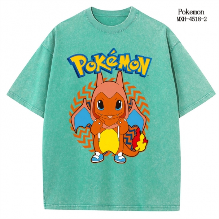 Pokemon Anime peripheral pure cotton washed and worn T-shirt from S to 2XL