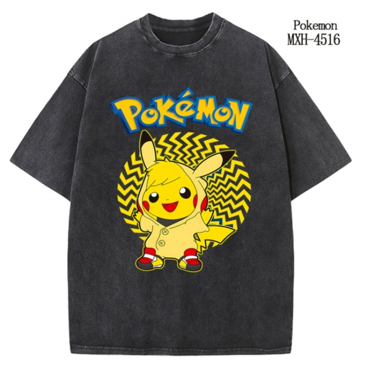 Pokemon Anime peripheral pure cotton washed and worn T-shirt from S to 2XL