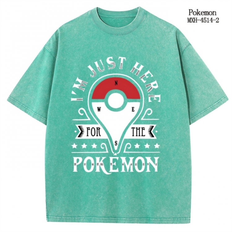 Pokemon Anime peripheral pure cotton washed and worn T-shirt from S to 2XL