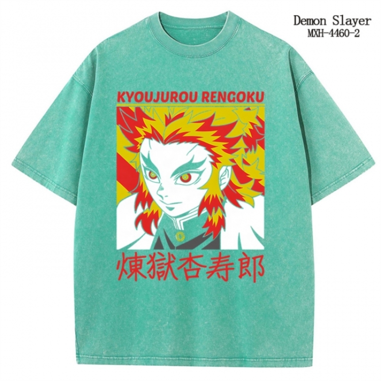Demon Slayer Kimets Anime peripheral pure cotton washed and worn T-shirt from S to 2XL